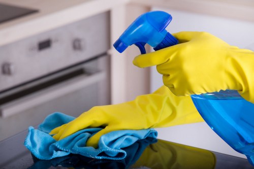 Reliable domestic cleaners maintaining a tidy living room in Canary Wharf