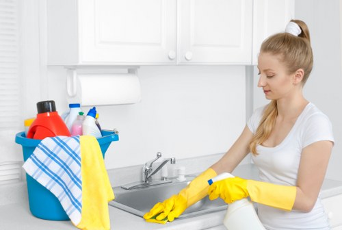 Upholstery cleaning process for a fabric sofa in Canarywharf